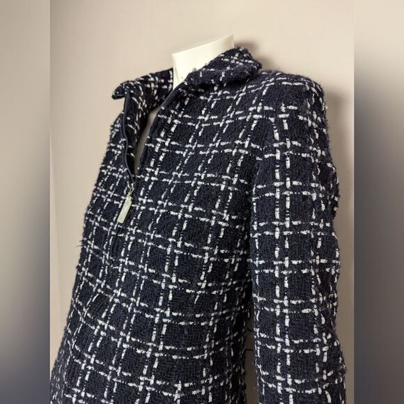 Dana Buchman Blazer Fitted Women's Jacket collar tweed wool zip up size 2 - Picture 6 of 10